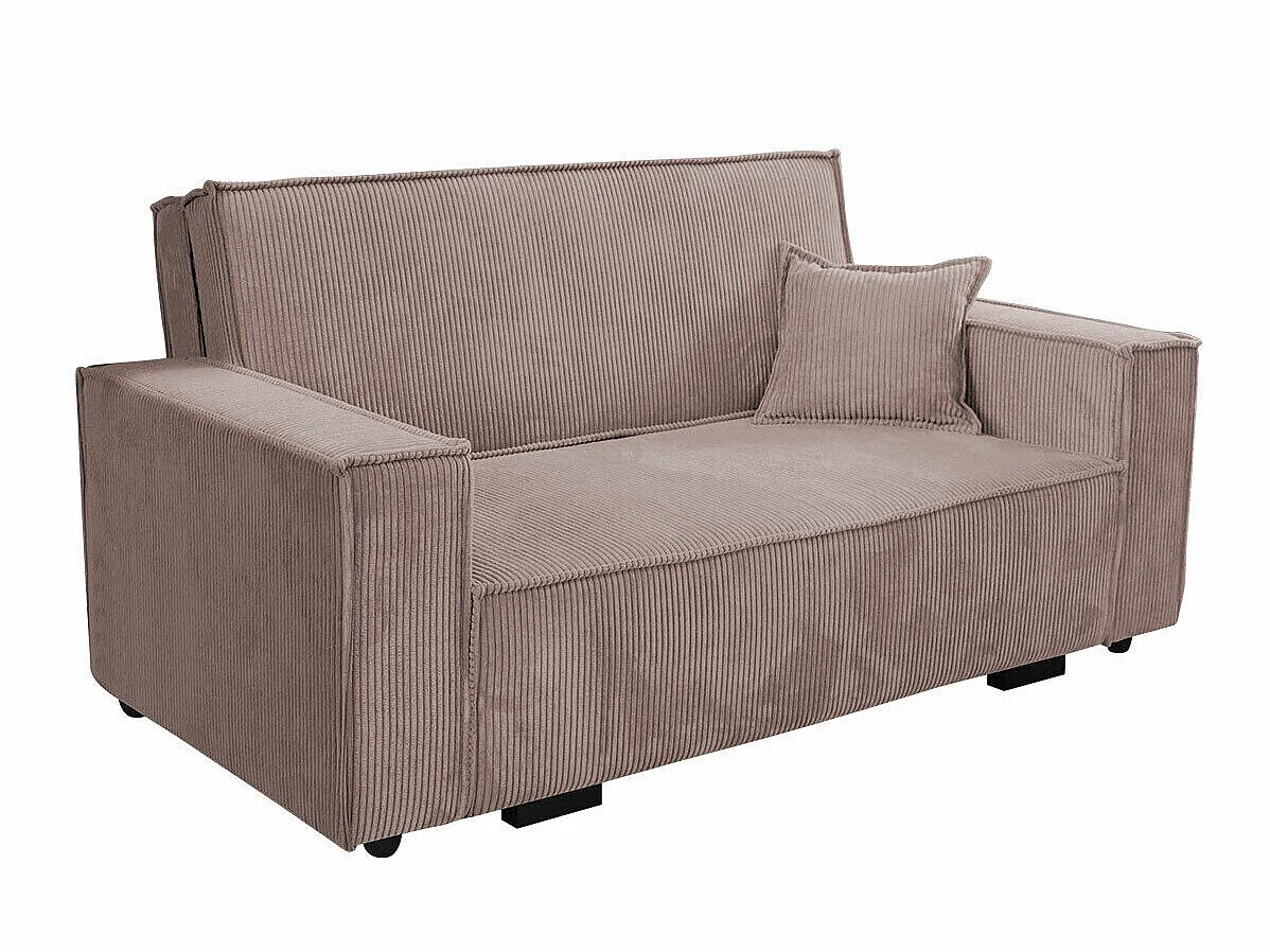 Canapé convertible 2 places en tissu rose COLUMBUS 85x173x98 cm