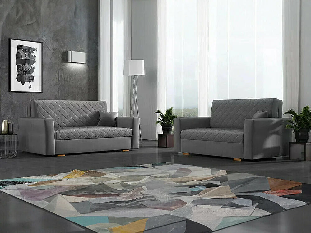 Canapé convertible Columbus 147, Boîte de literie, 85x160x98cm, Mobilier déjà assemblé