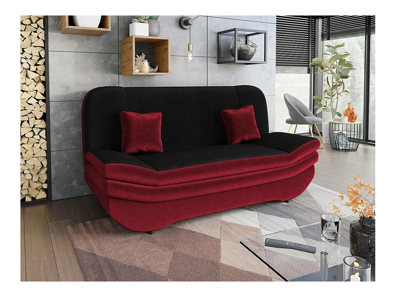 Sofá-cama Comfivo 234, Caixa para roupa de cama, 95x200x90cm