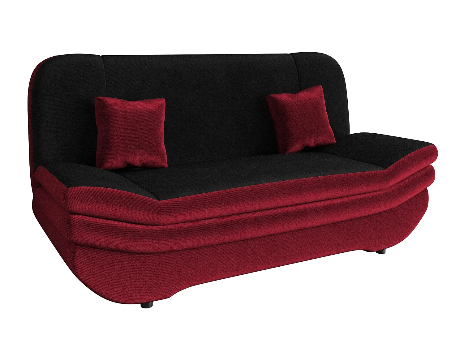 Canapé convertible clic-clac 2 places en tissu rouge 95x200x90 cm