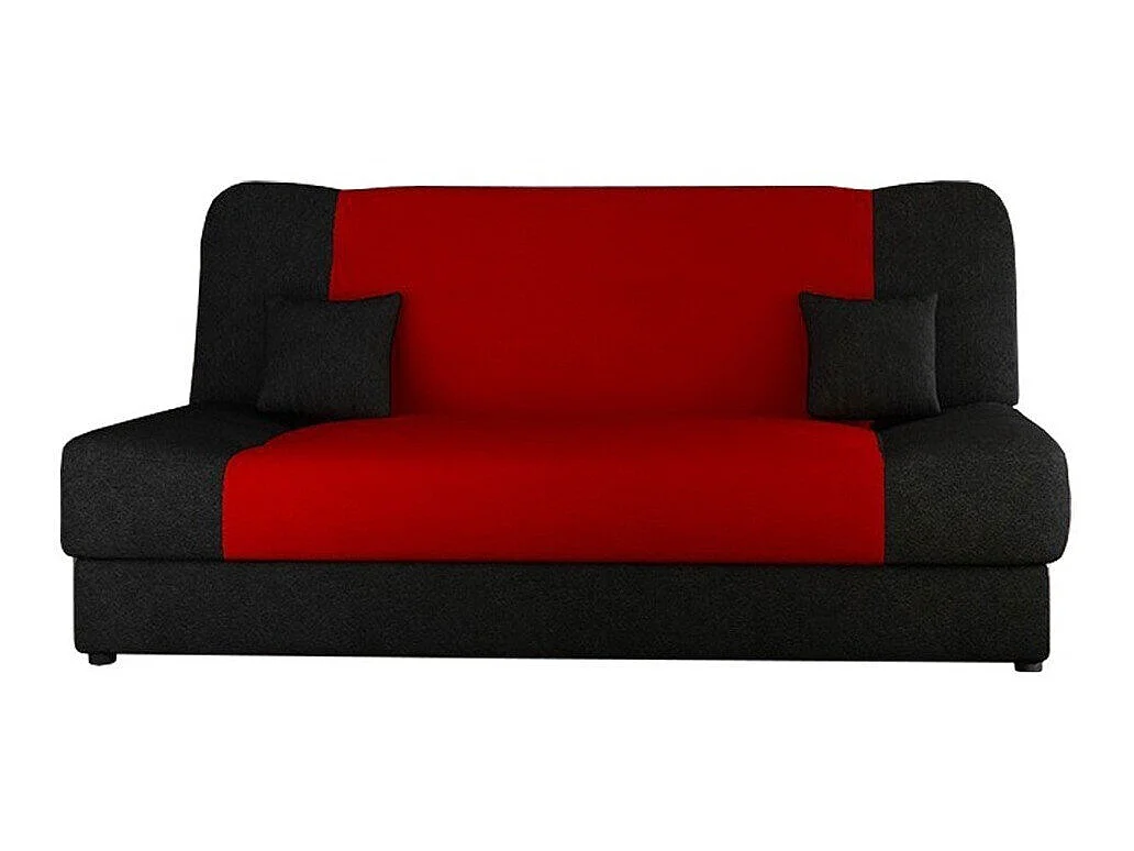 Canapé convertible clic-clac 3 places en tissu rouge 86x195x87 cm