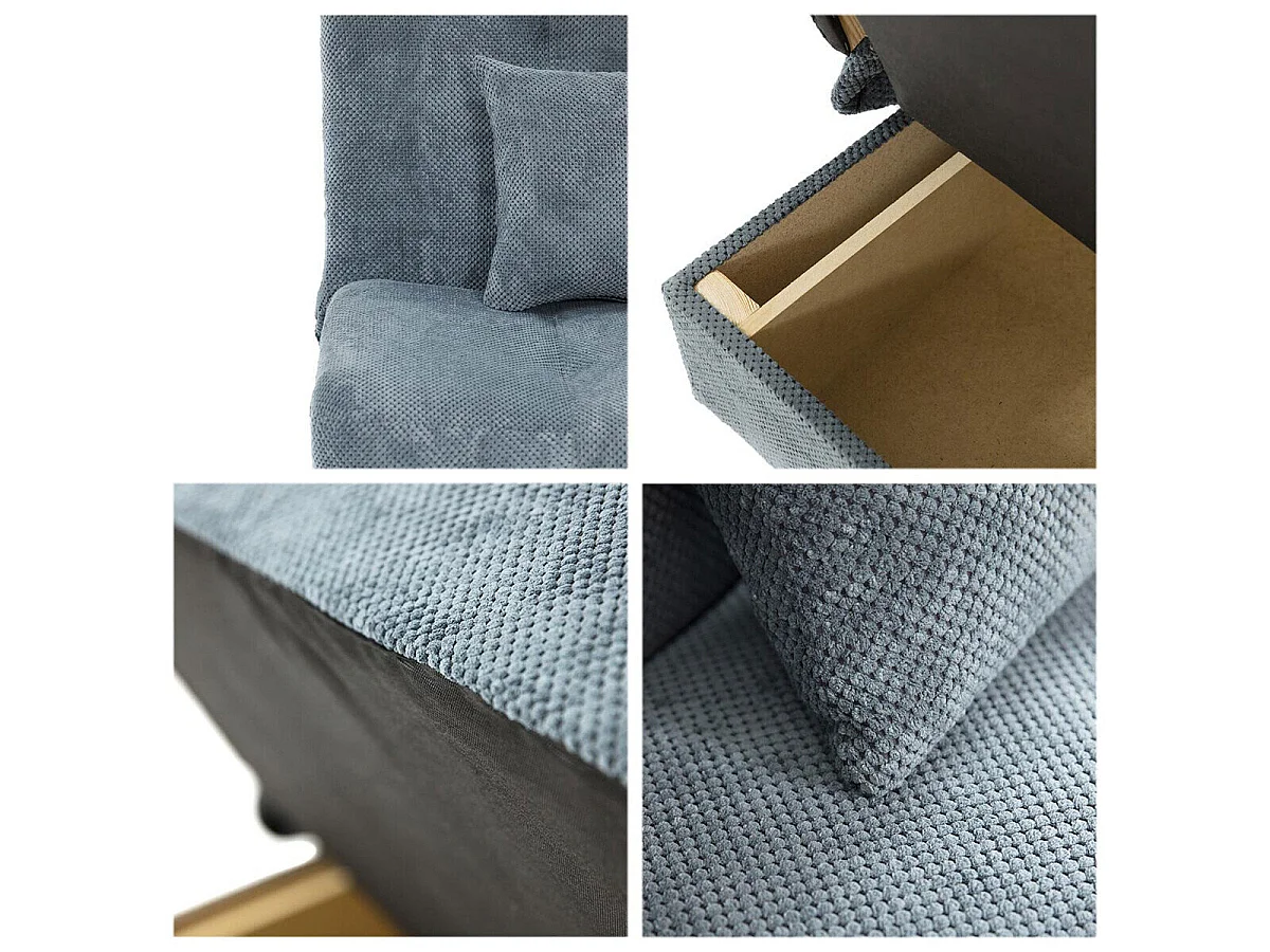 Canapé convertible clic-clac 3 places en tissu rouge 86x195x87 cm