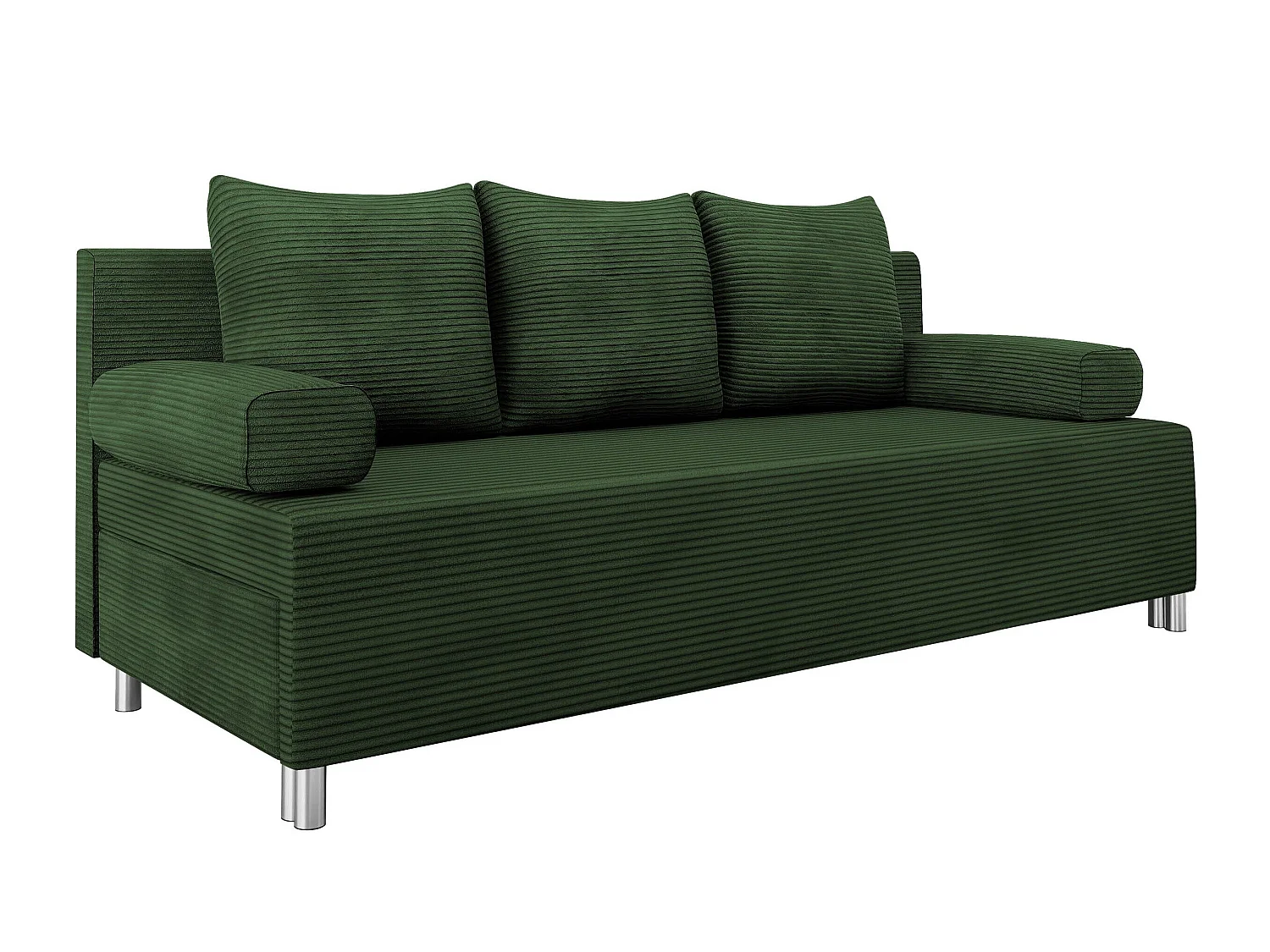Canapé convertible 2 places en tissu vert 86x192x80 cm
