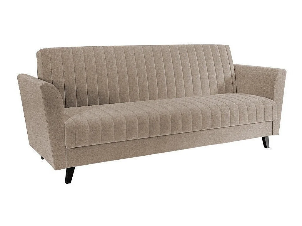 Canapé convertible 3 places en tissu marron COLUMBUS
