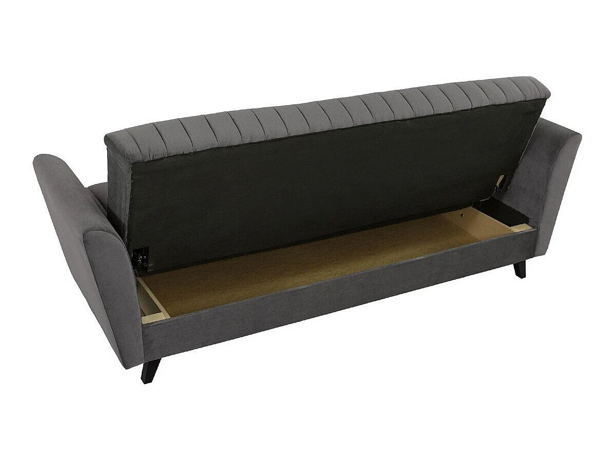 Canapé convertible 3 places en tissu marron COLUMBUS