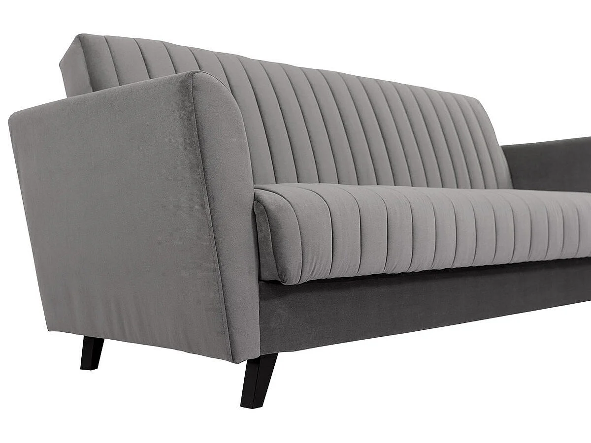 Canapé convertible 3 places en tissu marron COLUMBUS