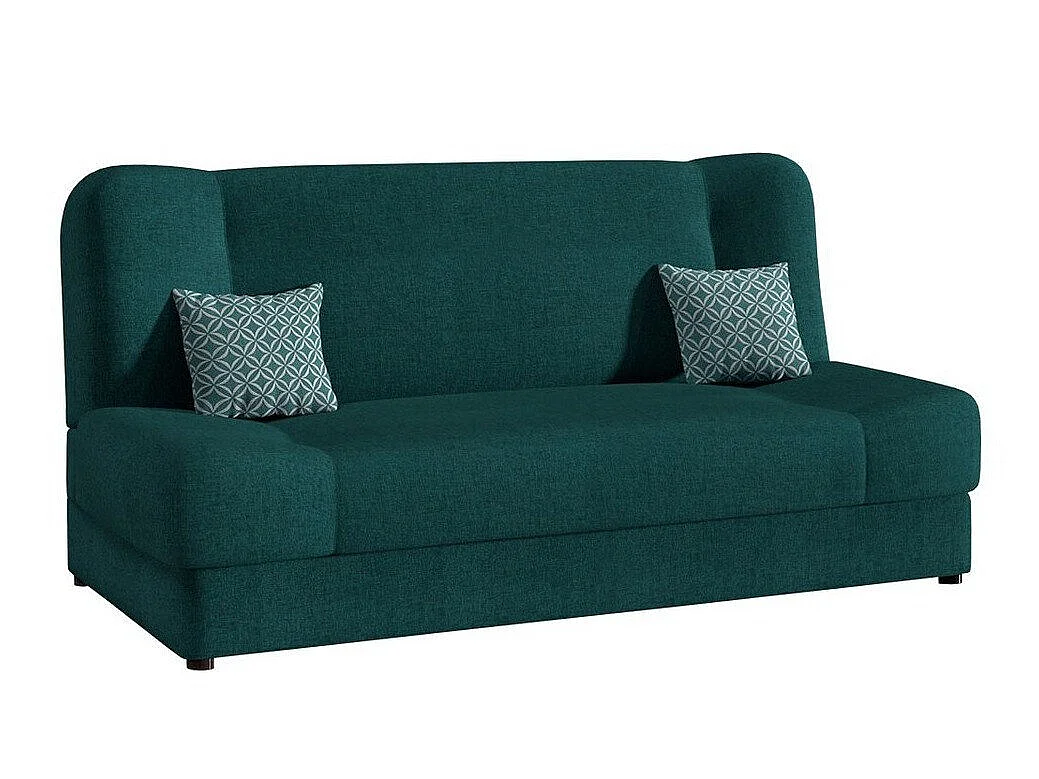 Canapé convertible clic-clac 3 places en tissu bleu turquoise 86x195x87 cm