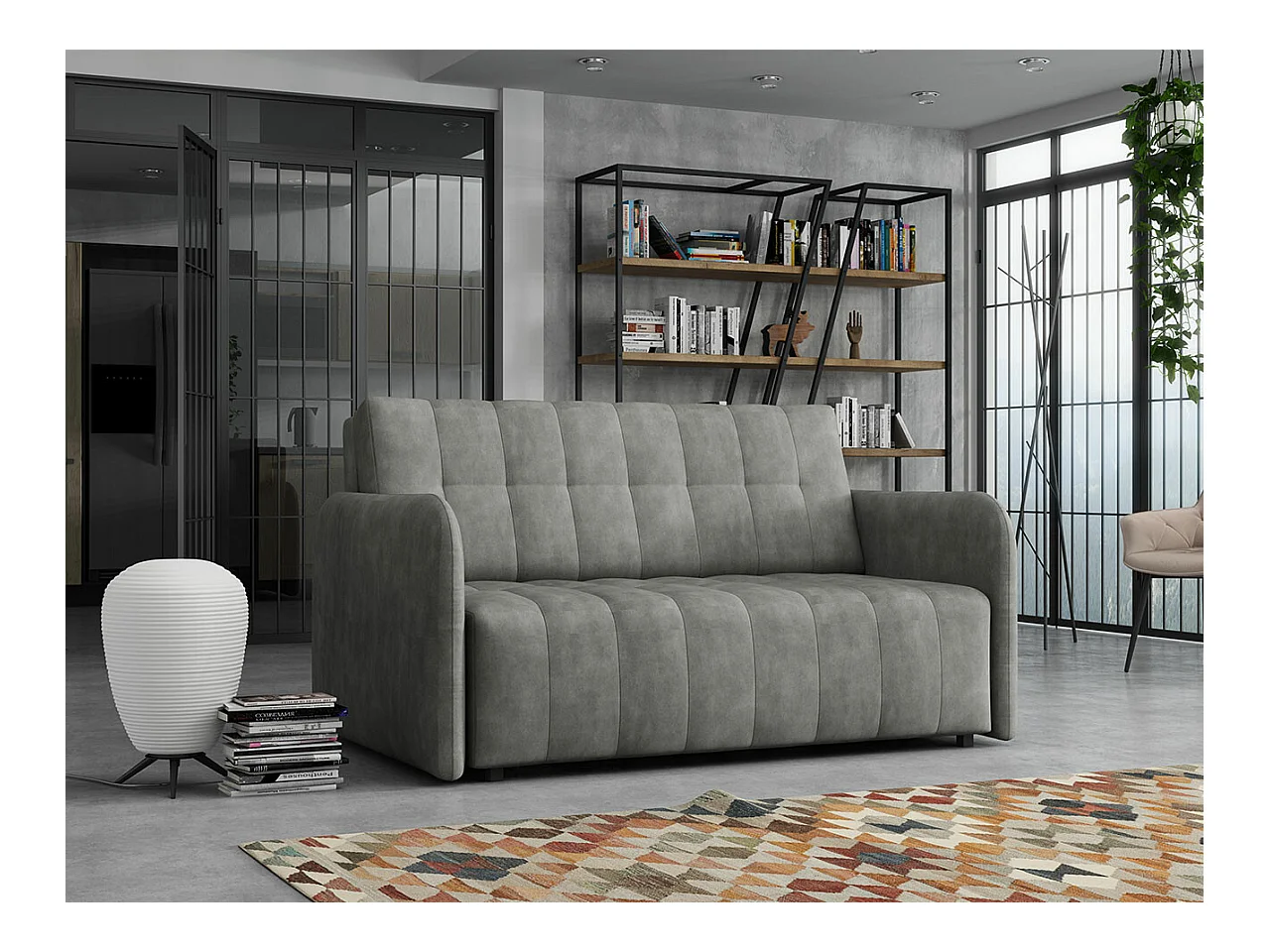 Sofá-cama Columbus 178, Almacenaje, 85x145x98cm, Muebles ya montados
