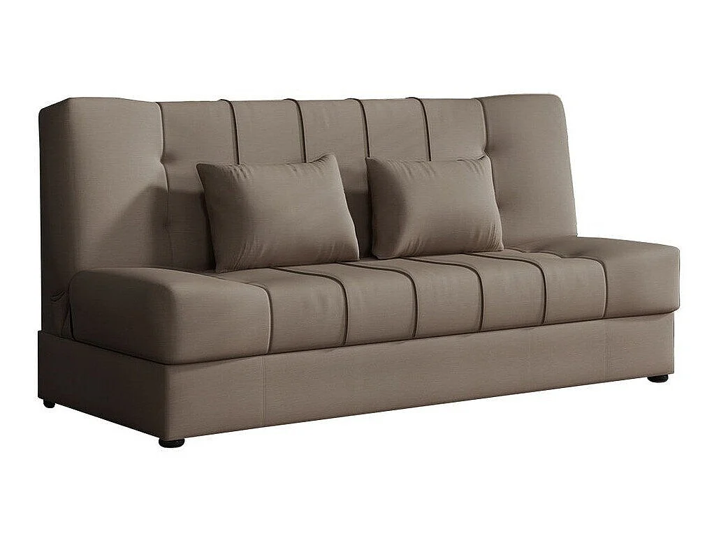 Canapé convertible 3 places en tissu marron COLUMBUS