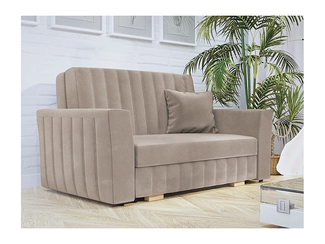 Canapé convertible Columbus 136, Boîte de literie, 85x145x98cm, Mobilier déjà assemblé