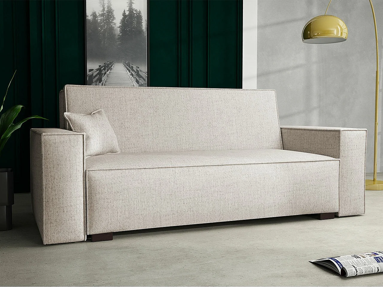 Canapé convertible Columbus 197, Disponible, 85x192x98cm, Mobilier déjà assemblé