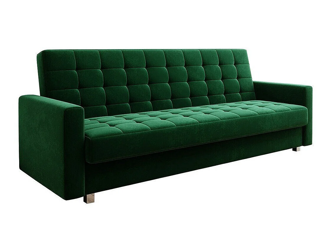Canapé convertible 3 places en tissu vert DECATUR 95x216x90 cm