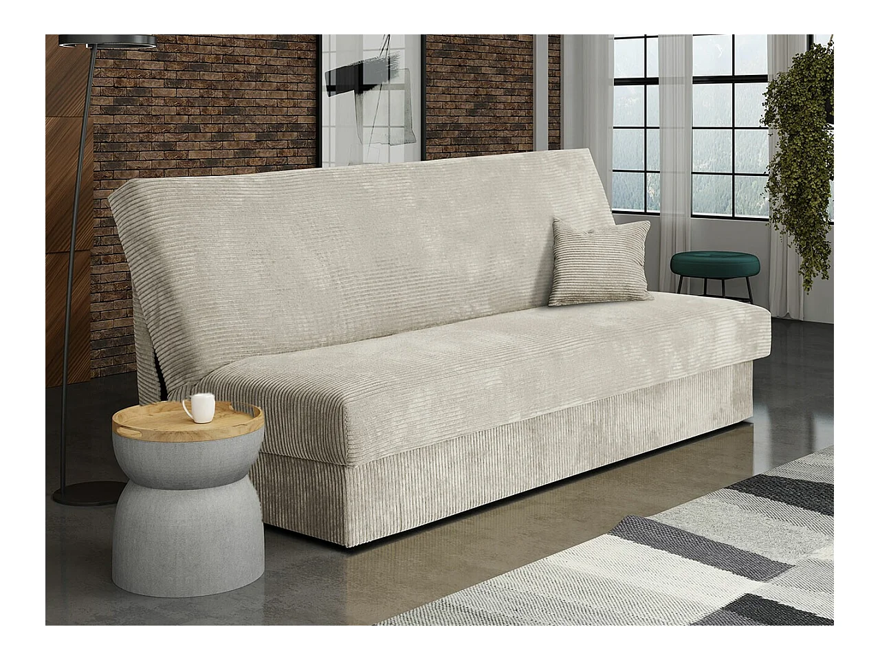 Canapé convertible Columbus 119, Boîte de literie, 80x175x80cm