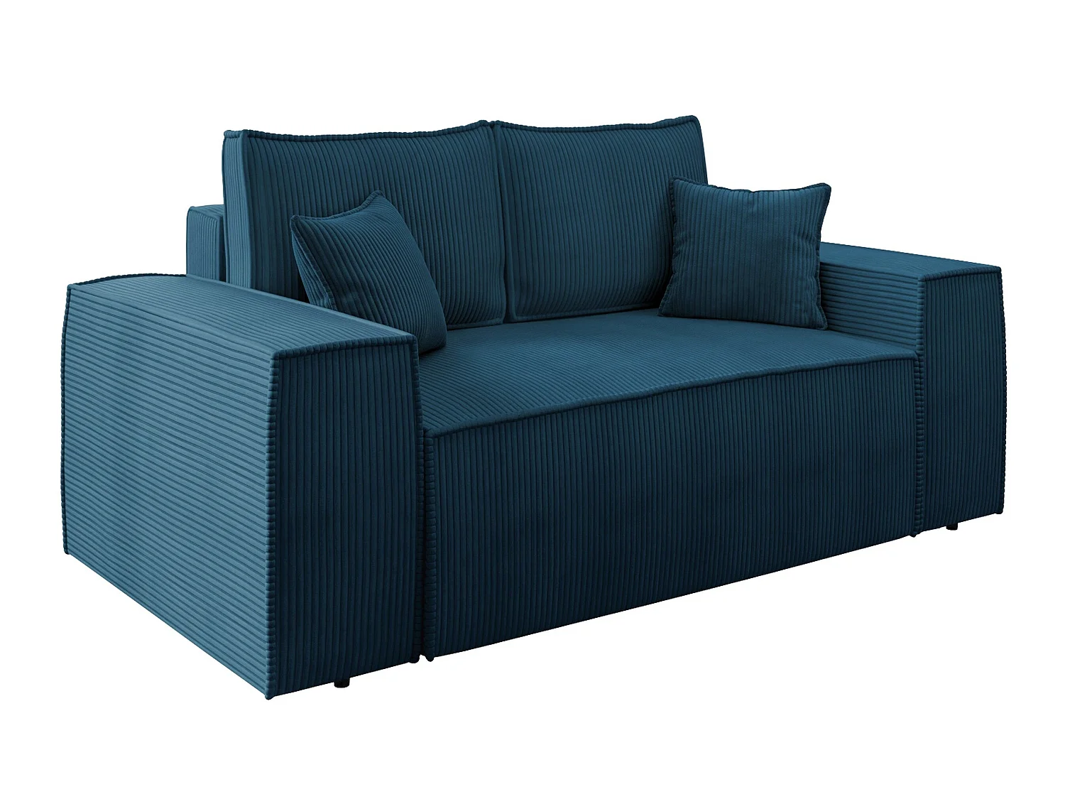 Canapé convertible 2 places en tissu bleu CLOVIS 94x188x104 cm