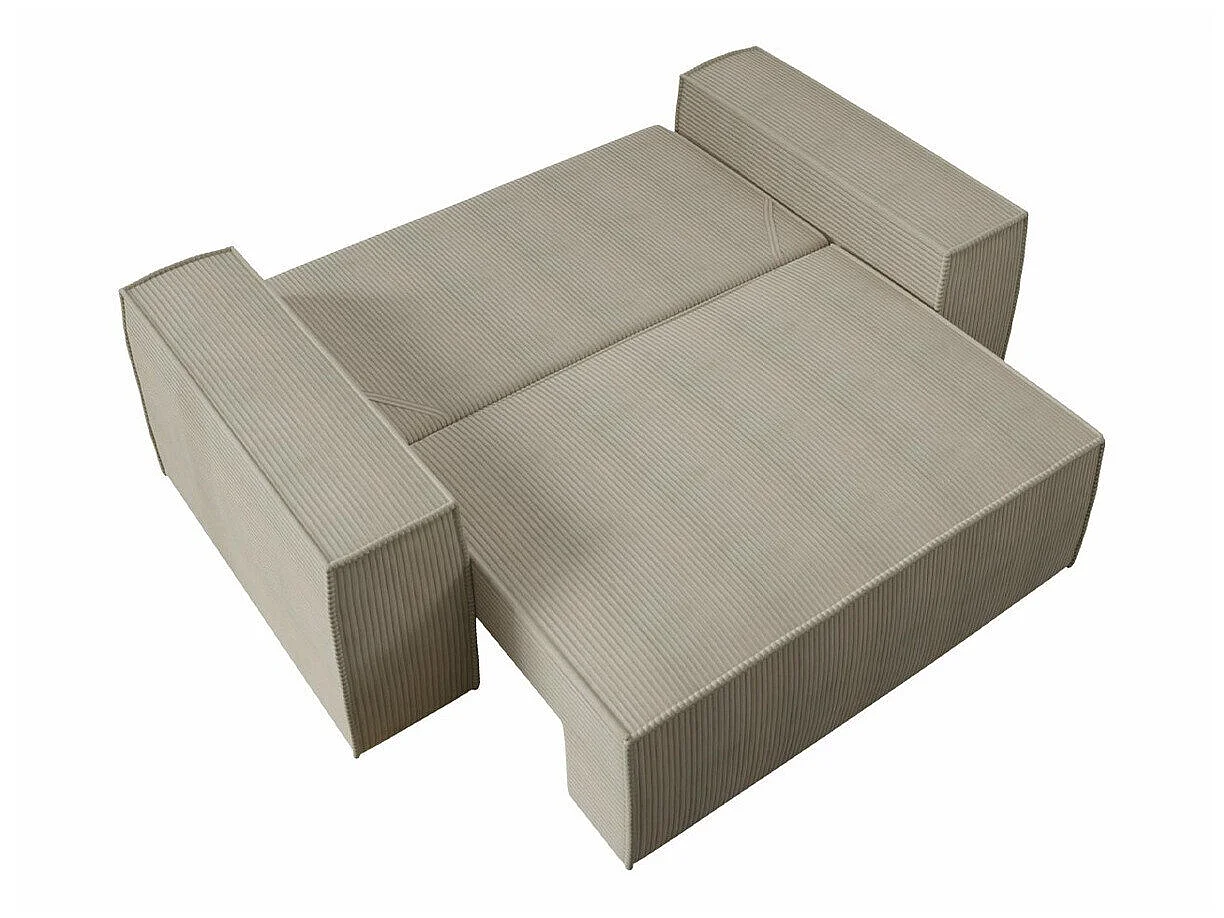 Canapé convertible 2 places en tissu bleu CLOVIS 94x188x104 cm