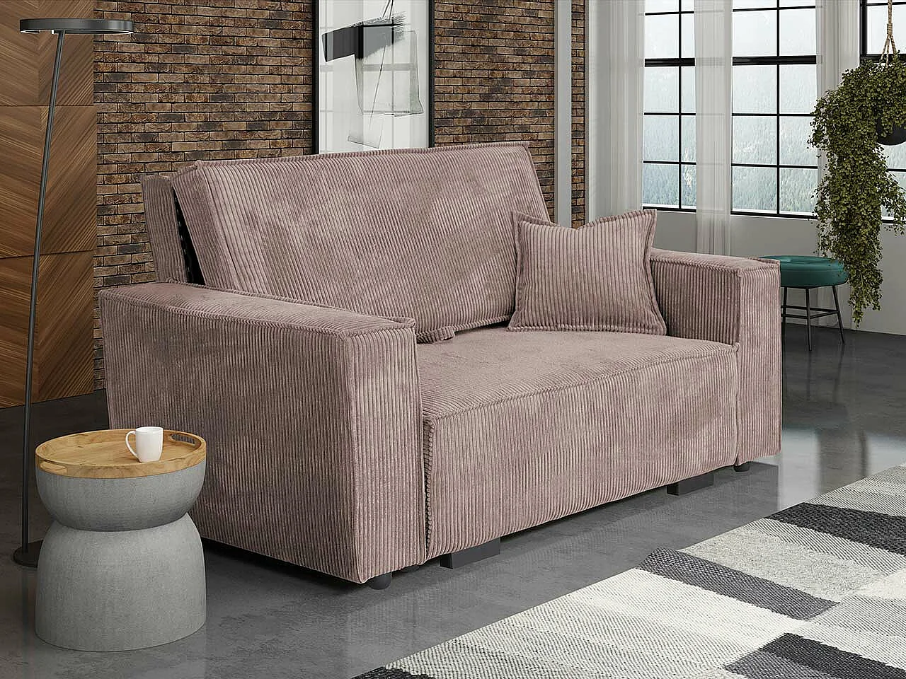 Sofá cama Clarlen II, Almacenaje, 85x152x98cm, Muebles ya montados