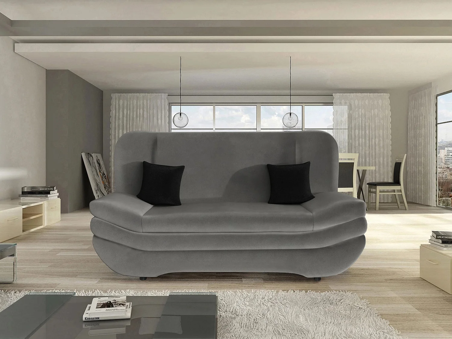 Sofá cama Comfivo Silva, Almacenaje, 95x200x90cm, Muebles ya montados