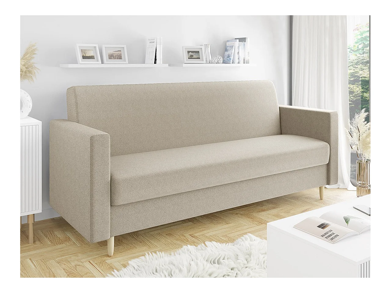 Canapé convertible Memphis 136, Boîte de literie, 98x217x88cm