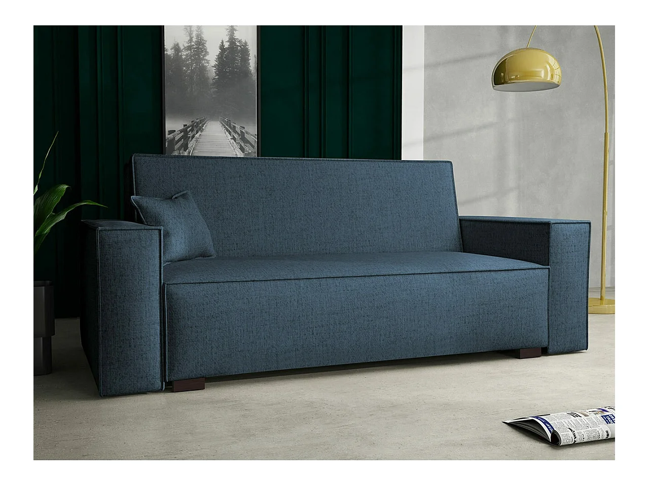Canapé convertible Columbus 197, Boîte de literie, 85x192x98cm, Mobilier déjà assemblé