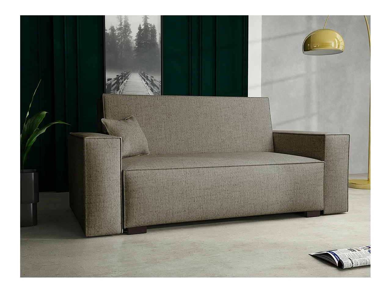 Canapé convertible Columbus 193, Boîte de literie, 85x172x98cm, Mobilier déjà assemblé