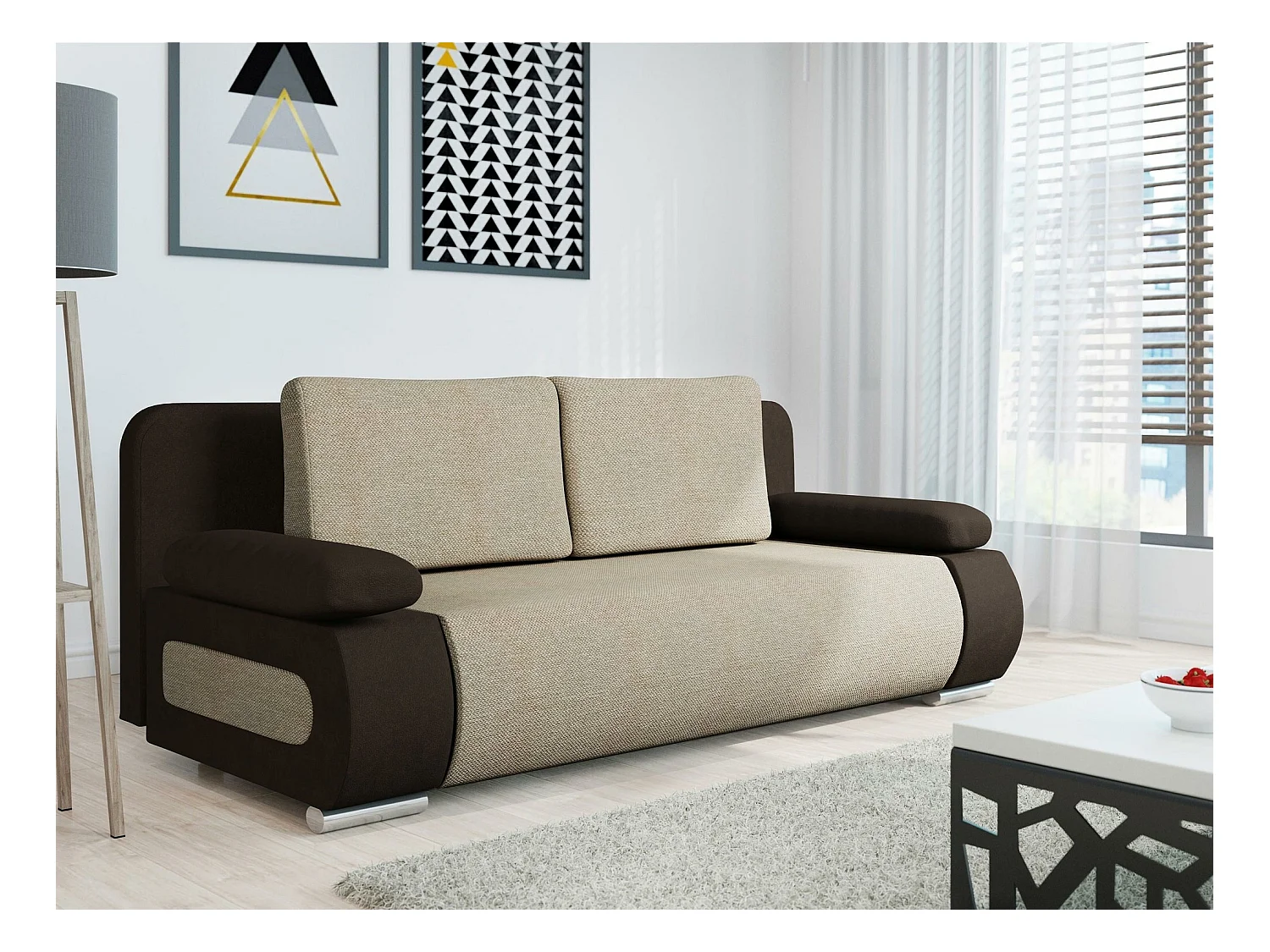 Canapé convertible Comfivo 144, Boîte de literie, 77x200x92cm