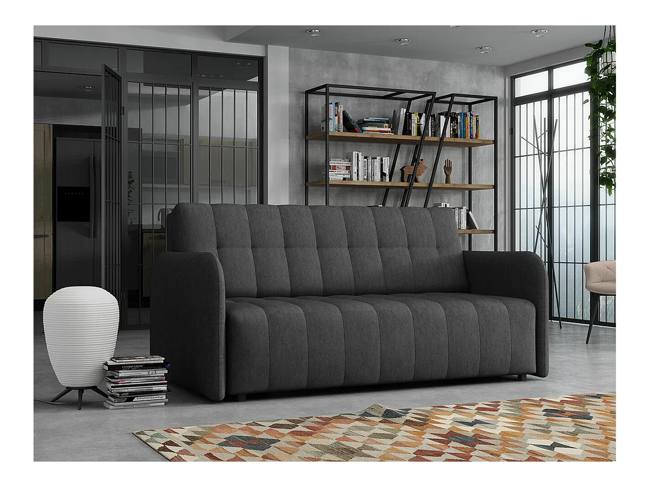 Sofá-cama Columbus 179, Almacenaje, 85x165x98cm, Muebles ya montados