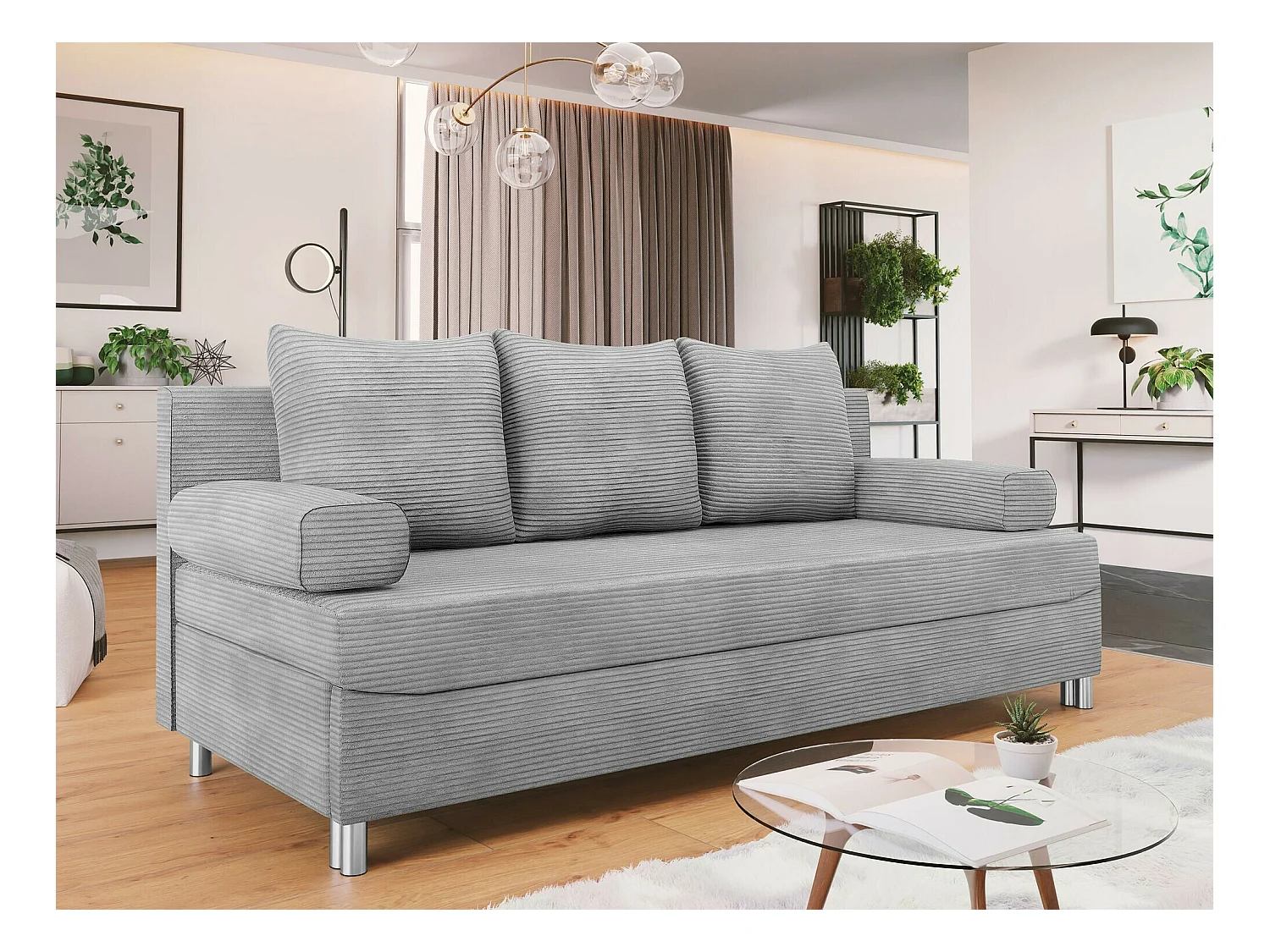 Sofá-cama Comfivo 125, Almacenaje, 86x192x80cm