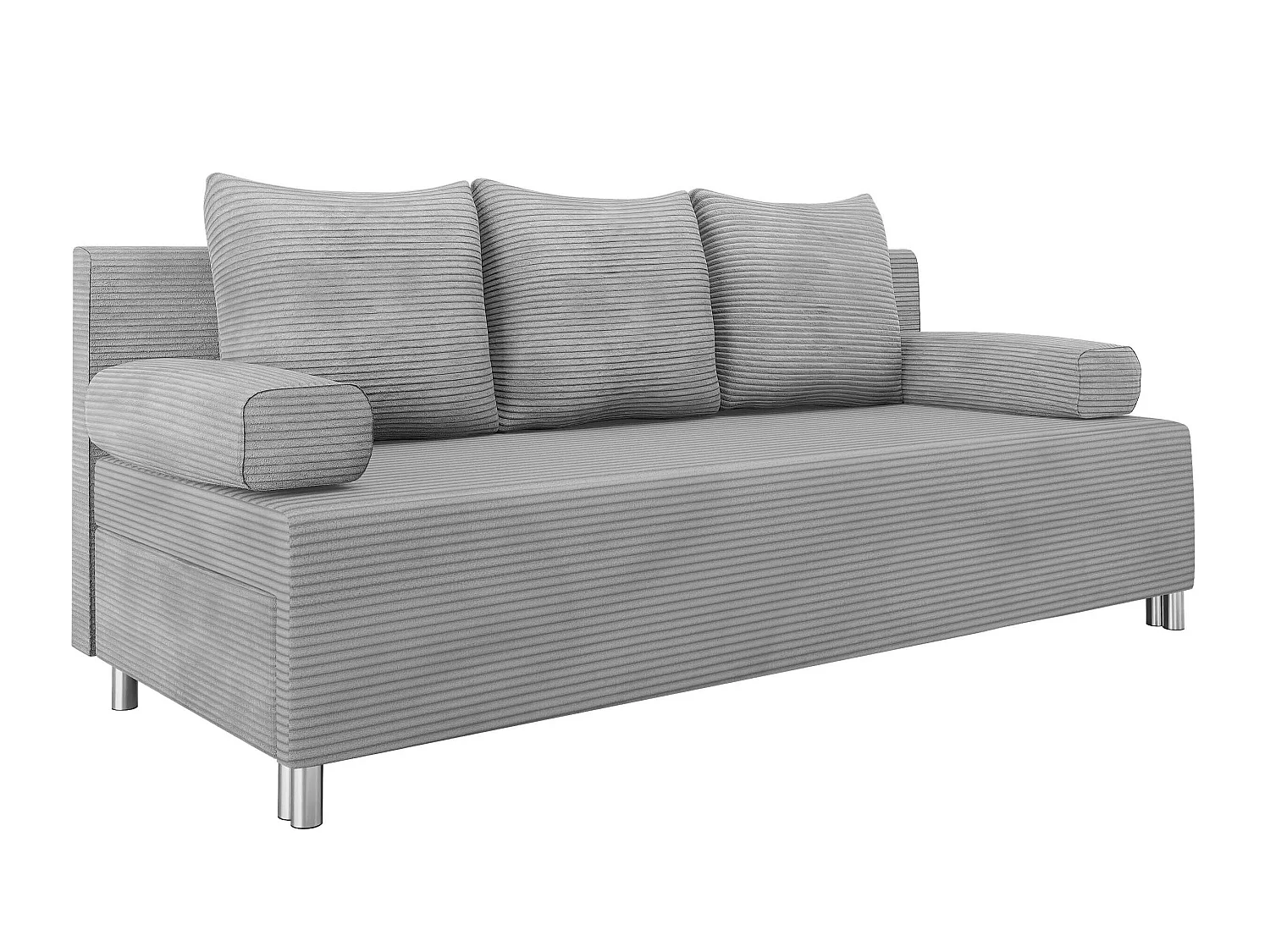 Canapé convertible 2 places en tissu gris 86x192x80 cm