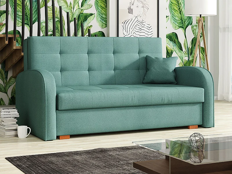 Canapé convertible Columbus 116, Boîte de literie, 85x153x98cm, Mobilier déjà assemblé