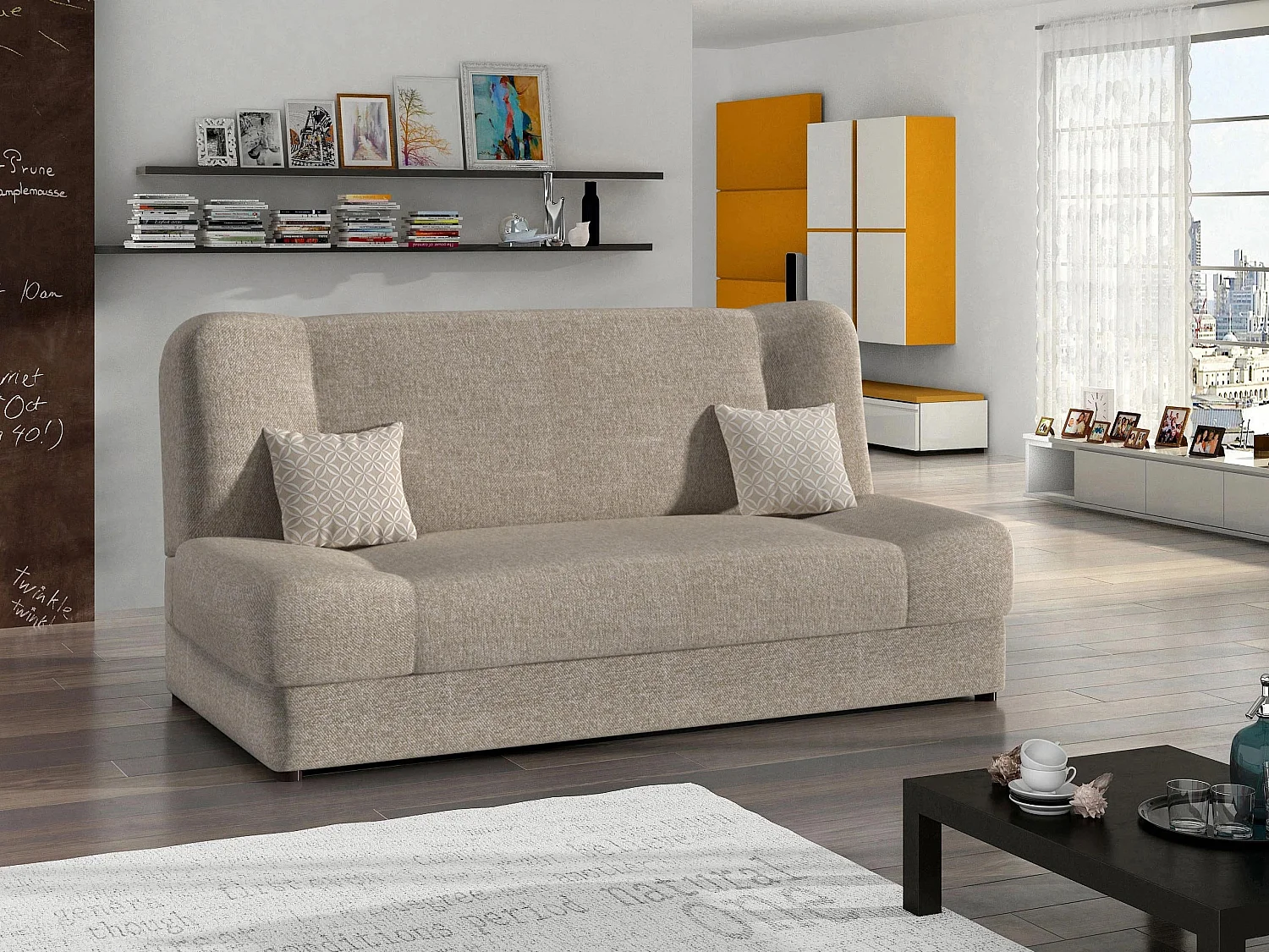 Sofá cama Comfivo Cera, Almacenaje, 86x195x87cm
