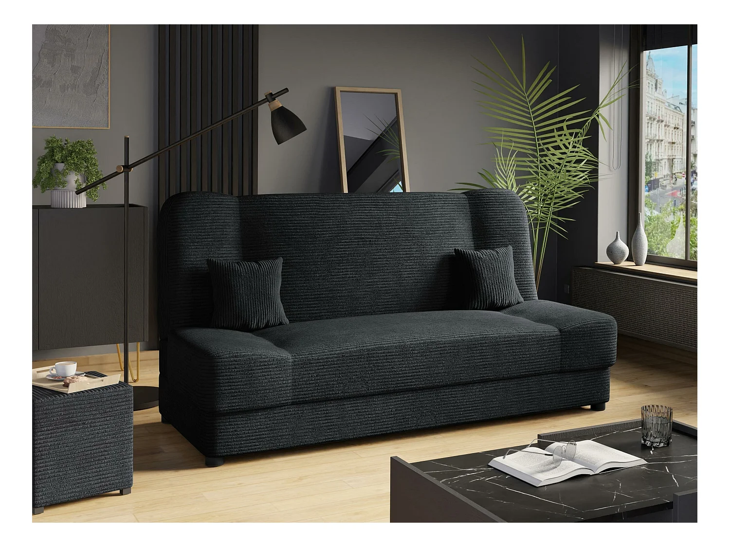 Sofá-cama Comfivo 136, Almacenaje, 86x195x87cm