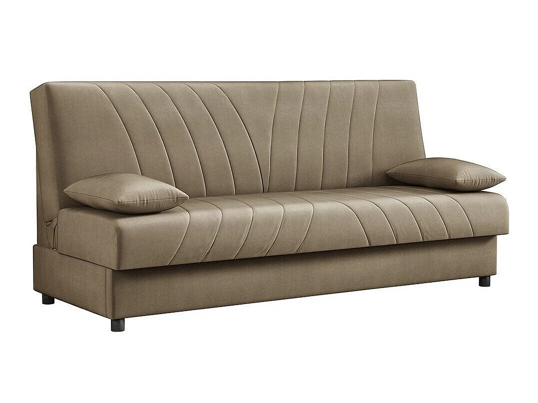 Canapé convertible 3 places en tissu marron COLUMBUS