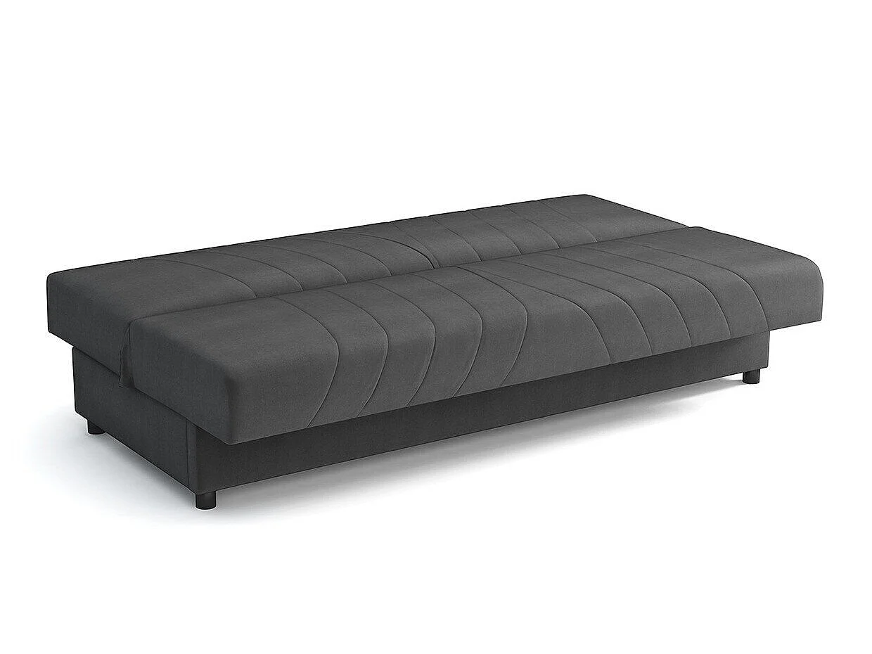 Canapé convertible 3 places en tissu marron COLUMBUS