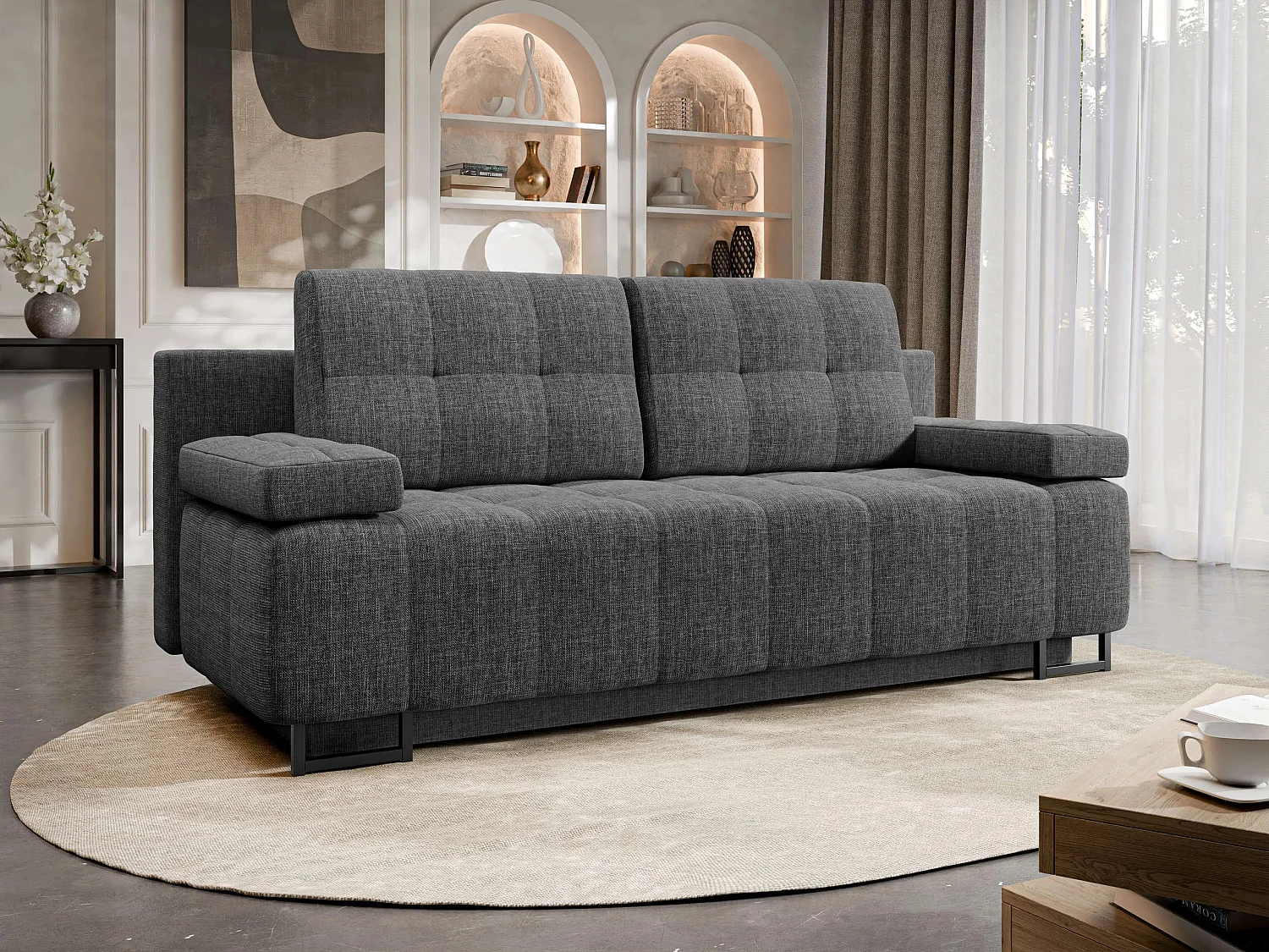 Canapé convertible Columbus 151, Disponible, 90x200x90cm, Mobilier déjà assemblé