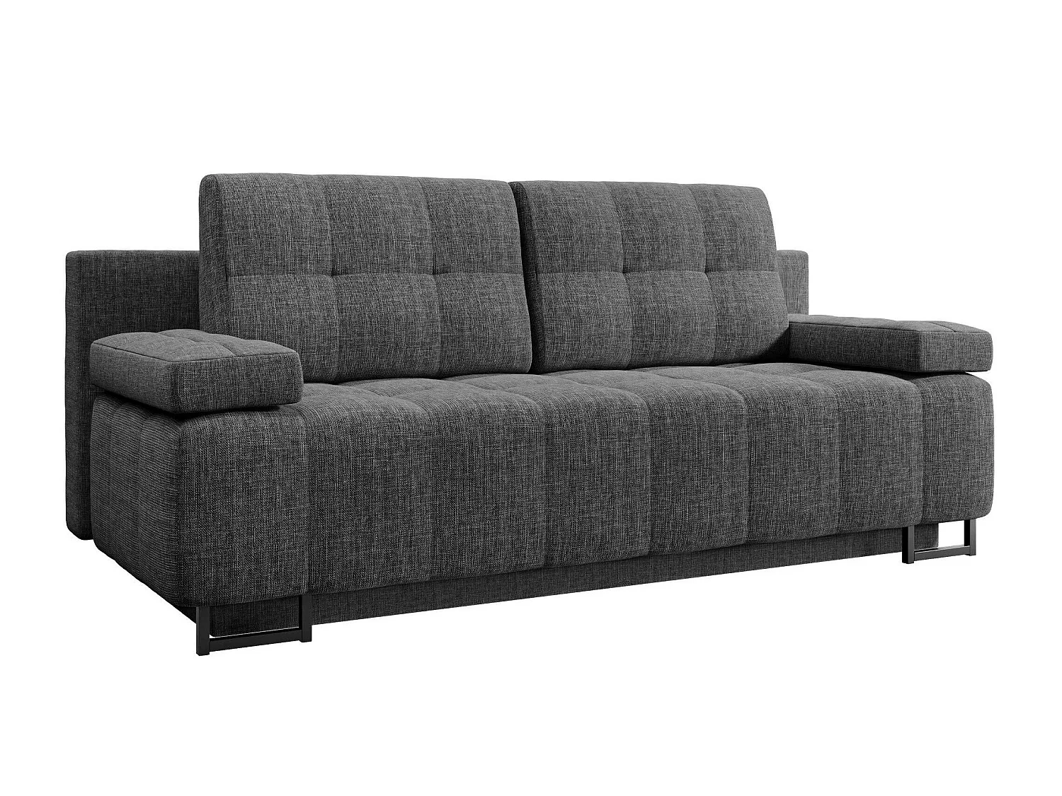 Canapé convertible 4 places en tissu gris COLUMBUS 90x200x90 cm