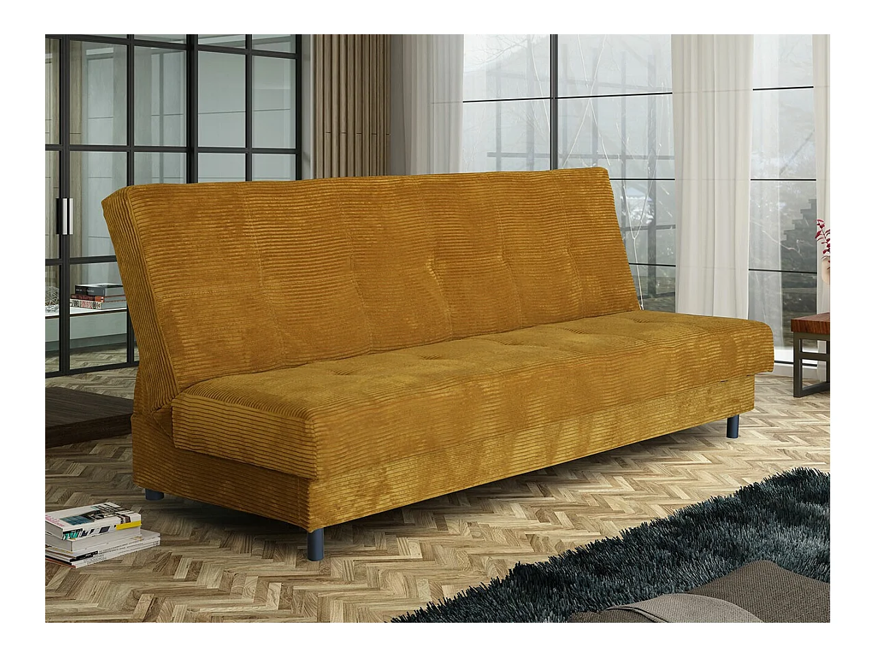 Canapé convertible Columbus 184, Boîte de literie, 90x193x85cm