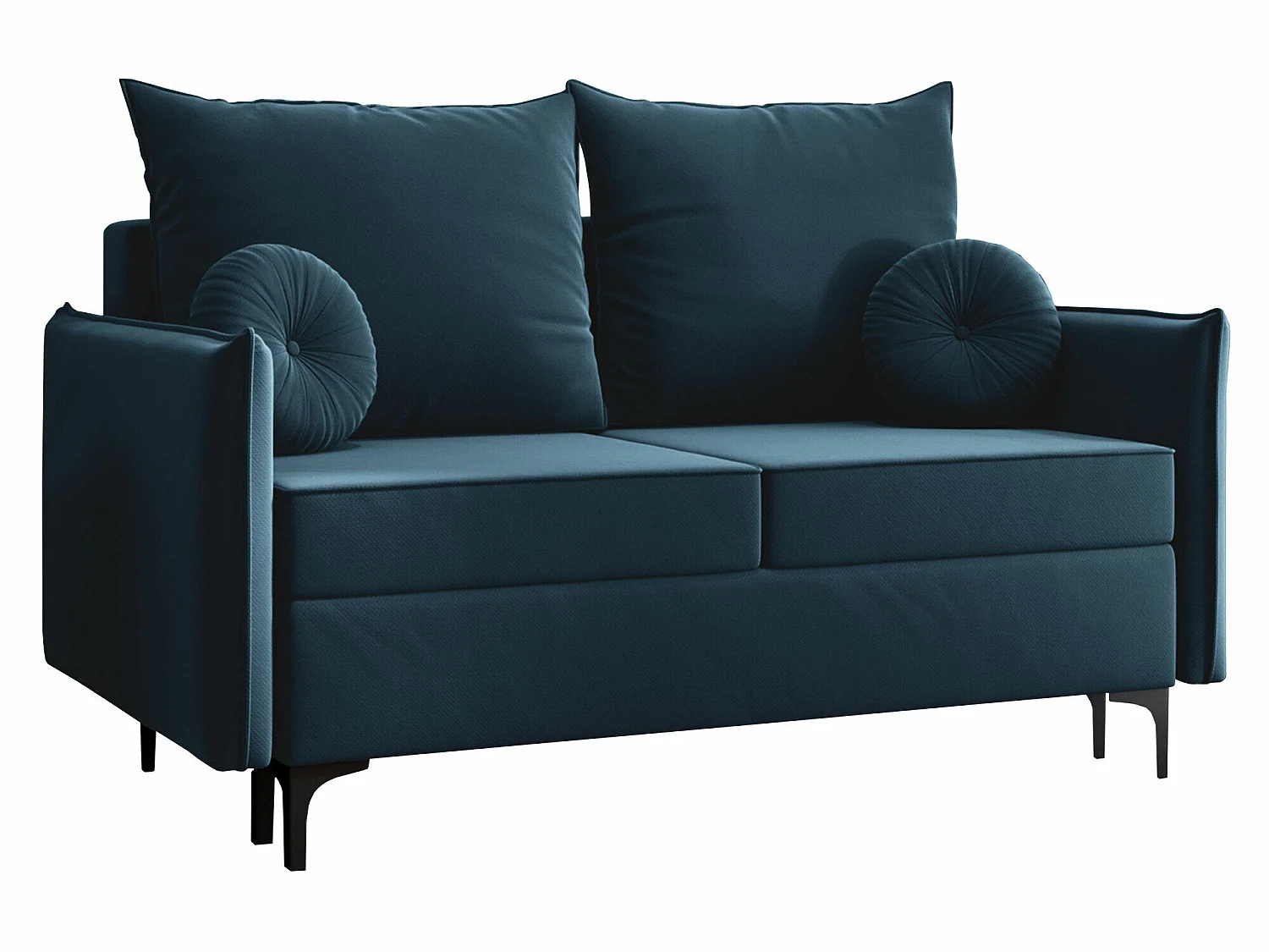 Canapé convertible 2 places en tissu bleu CLOVIS 101x145x96 cm