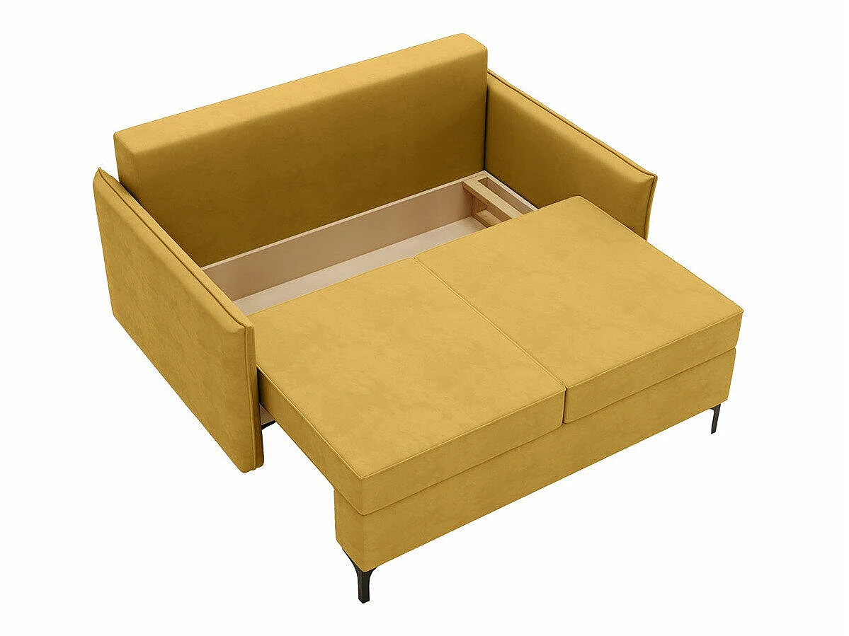 Canapé convertible 2 places en tissu bleu CLOVIS 101x145x96 cm