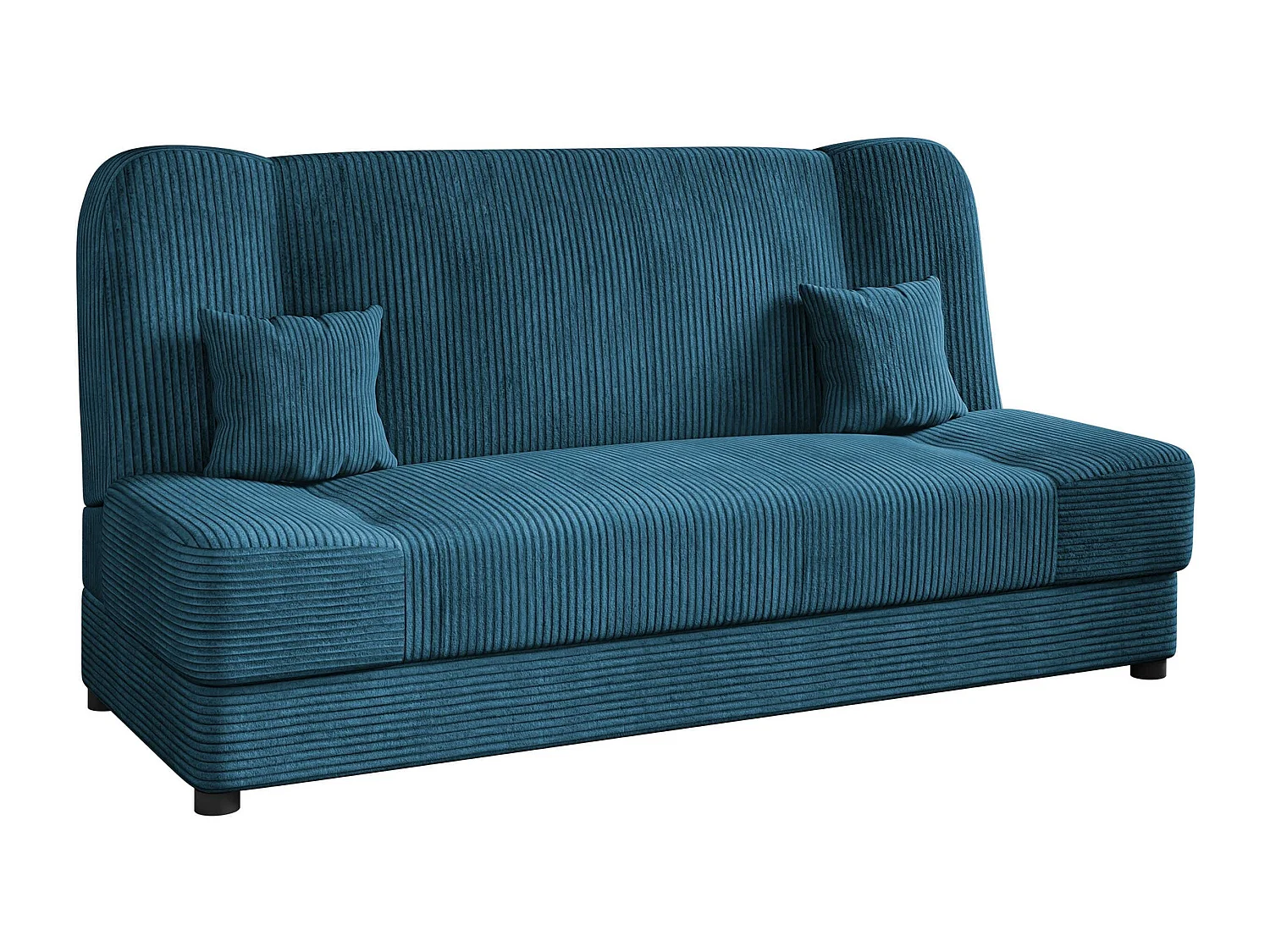 Canapé convertible clic-clac 3 places en tissu bleu 86x195x87 cm