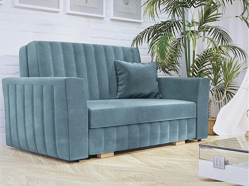 Canapé convertible Columbus 136, Boîte de literie, 85x145x98cm, Mobilier déjà assemblé