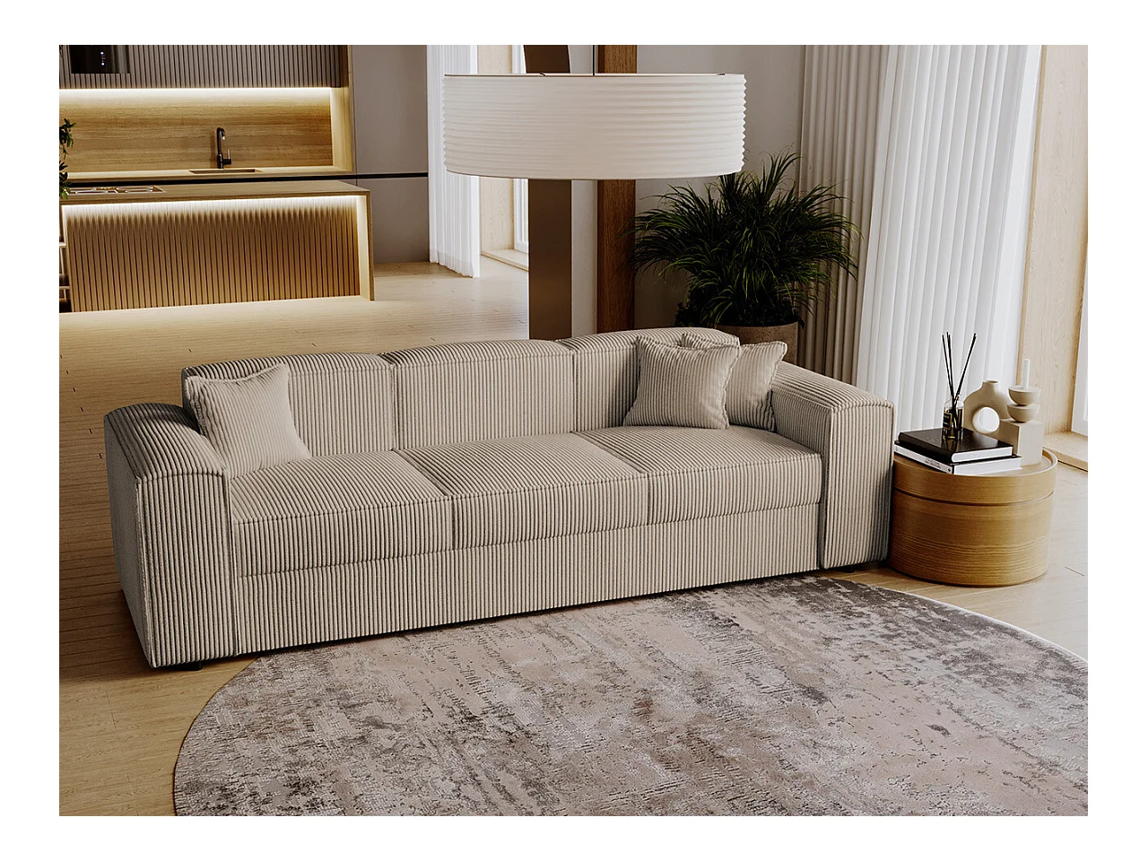 Sofá-cama Clovis 114, 79x252x88cm