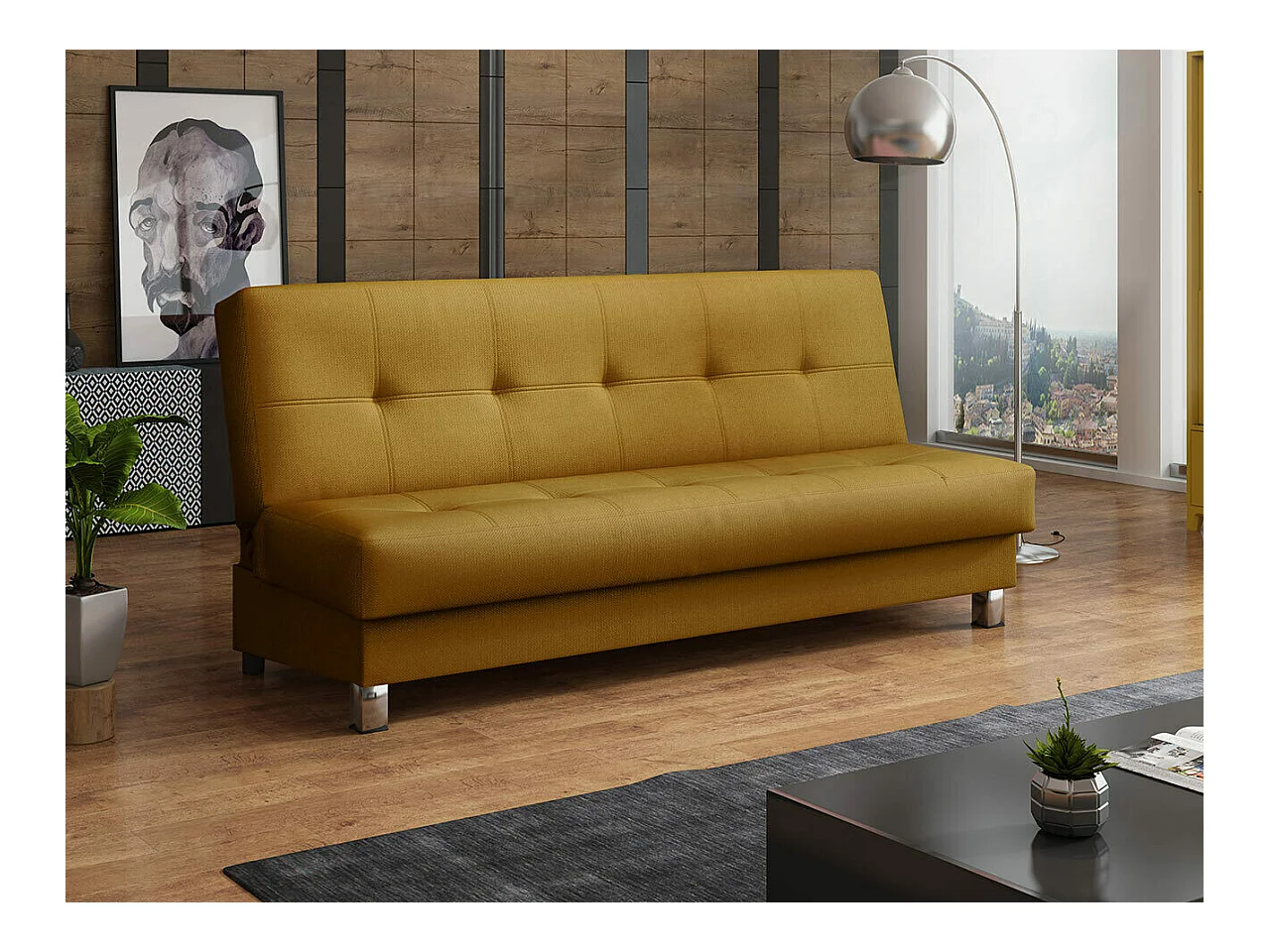 Canapé convertible Columbus 107, Boîte de literie, 90x193x85cm