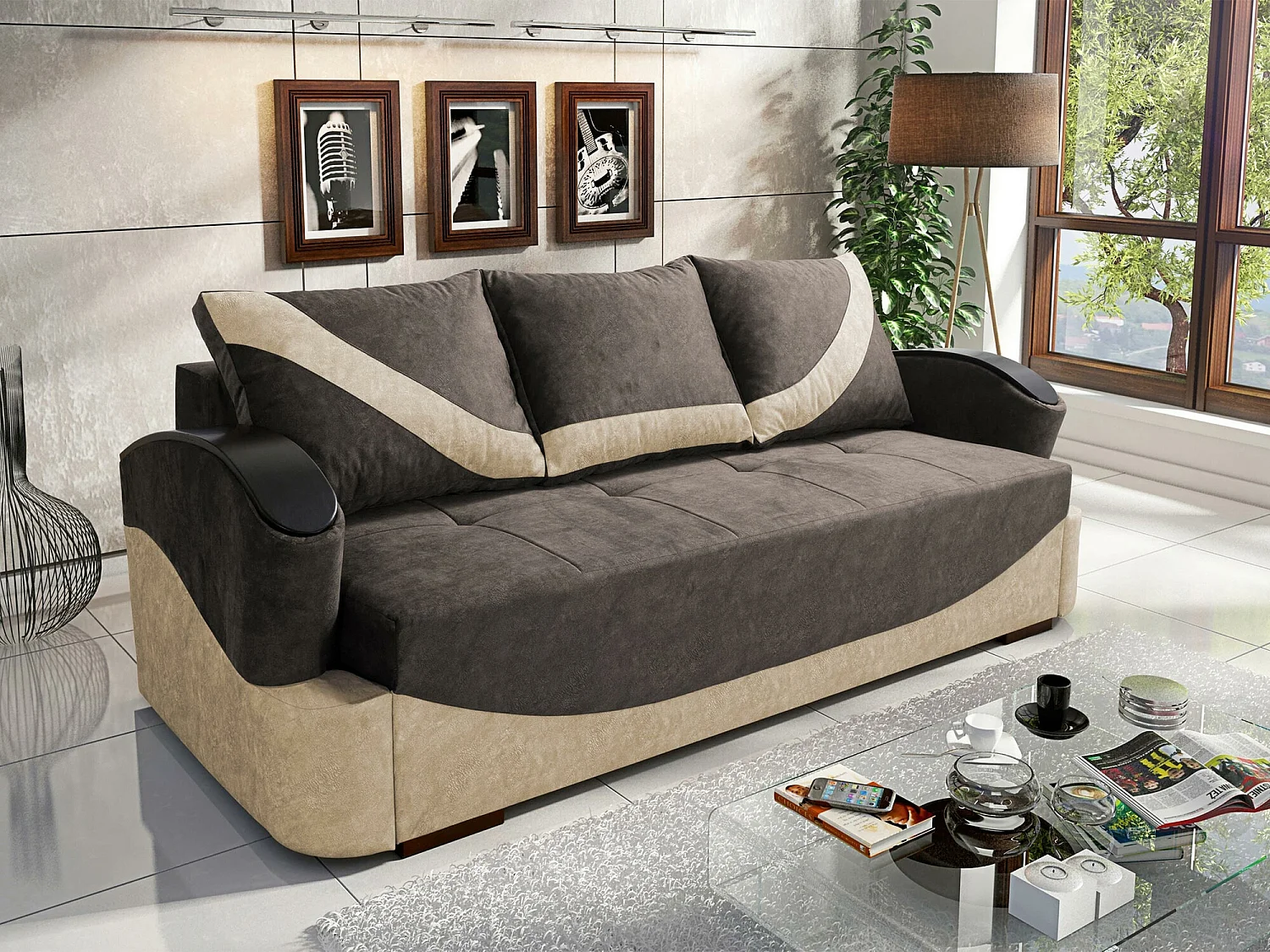 Canapé convertible Decatur 103, Disponible, 90x234x96cm