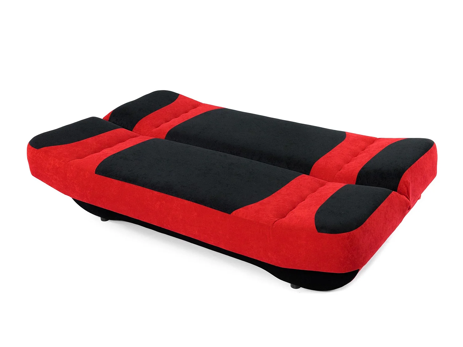 Canapé convertible clic-clac 3 places en tissu bleu 94x190x90 cm
