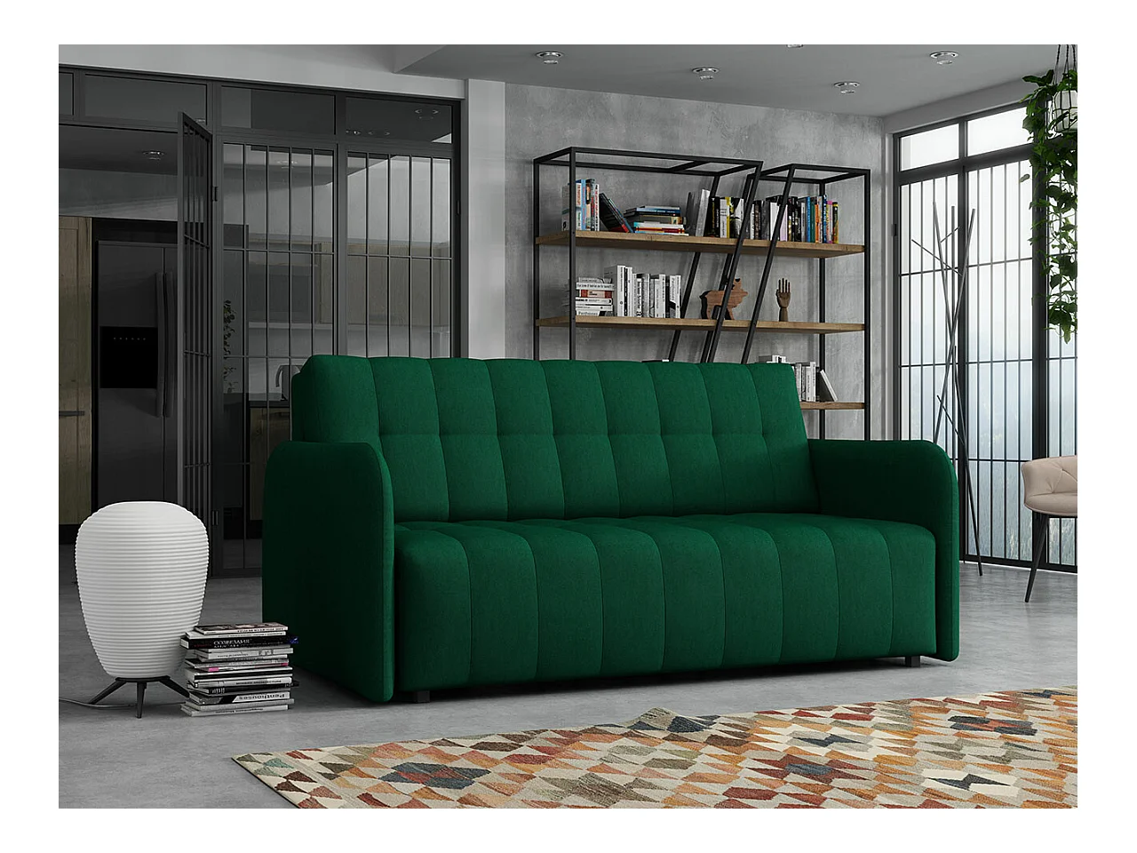 Canapé convertible Columbus 179, Boîte de literie, 85x165x98cm, Mobilier déjà assemblé