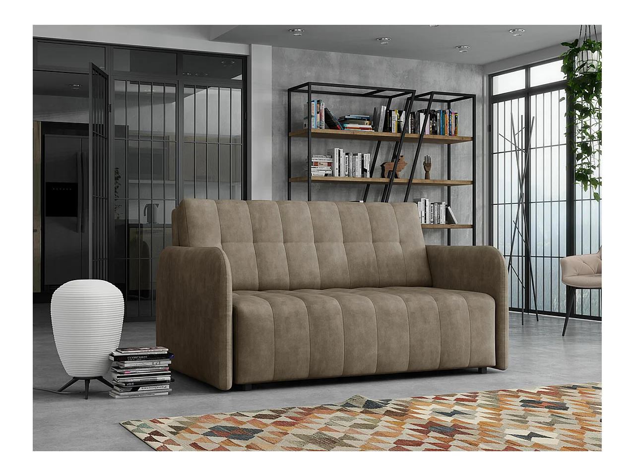 Sofá-cama Columbus 178, Almacenaje, 85x145x98cm, Muebles ya montados