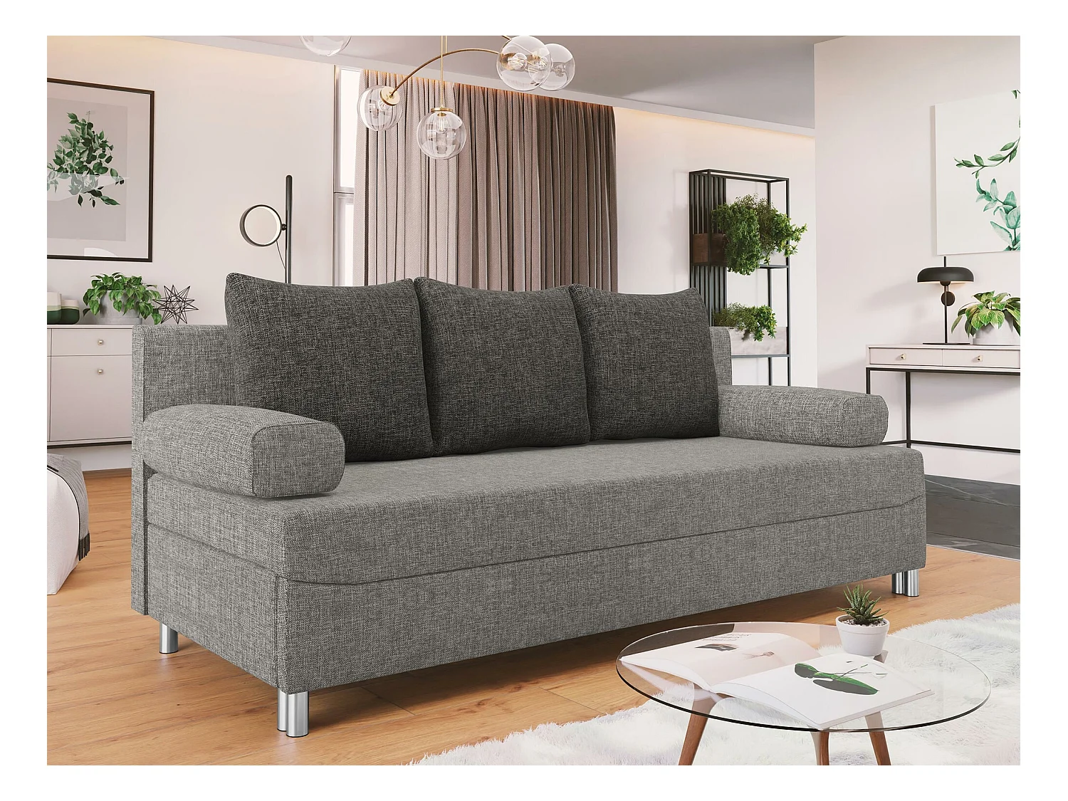 Sofá-cama Comfivo 125, Almacenaje, 86x192x80cm