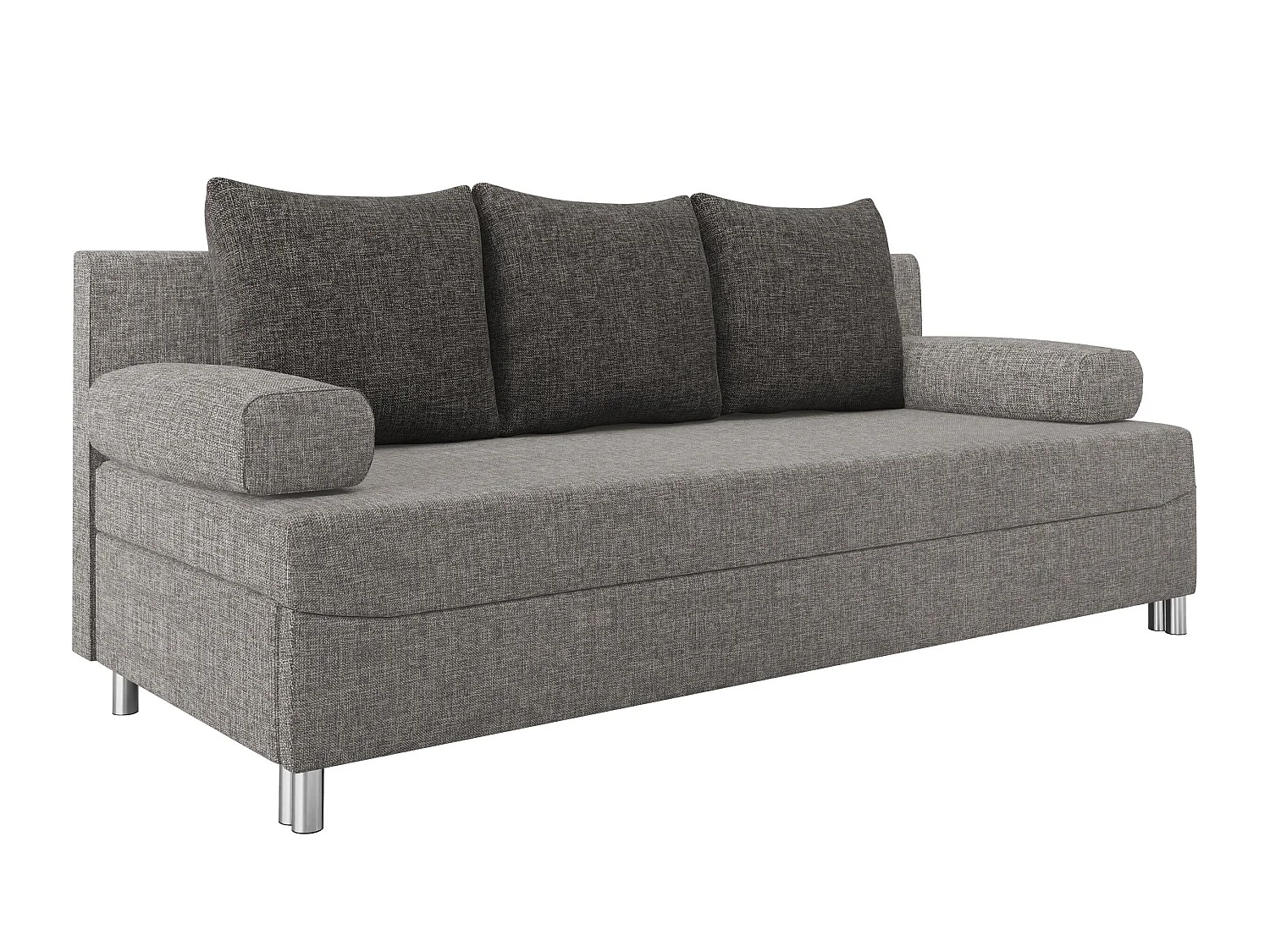 Canapé convertible 2 places en tissu gris 86x192x80 cm
