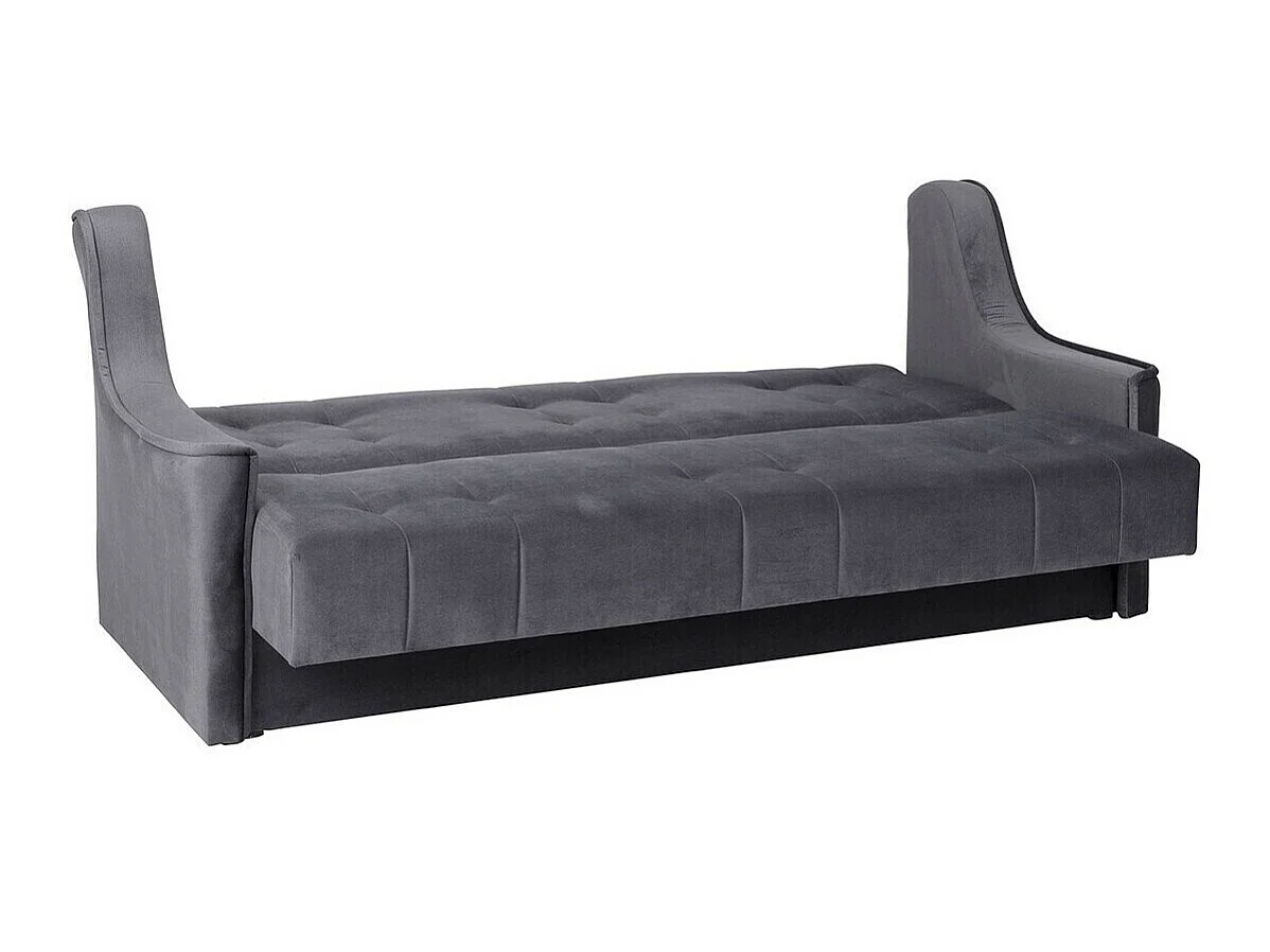 Canapé convertible clic-clac 3 places en tissu gris PROVIDENCE 90x215x93 cm