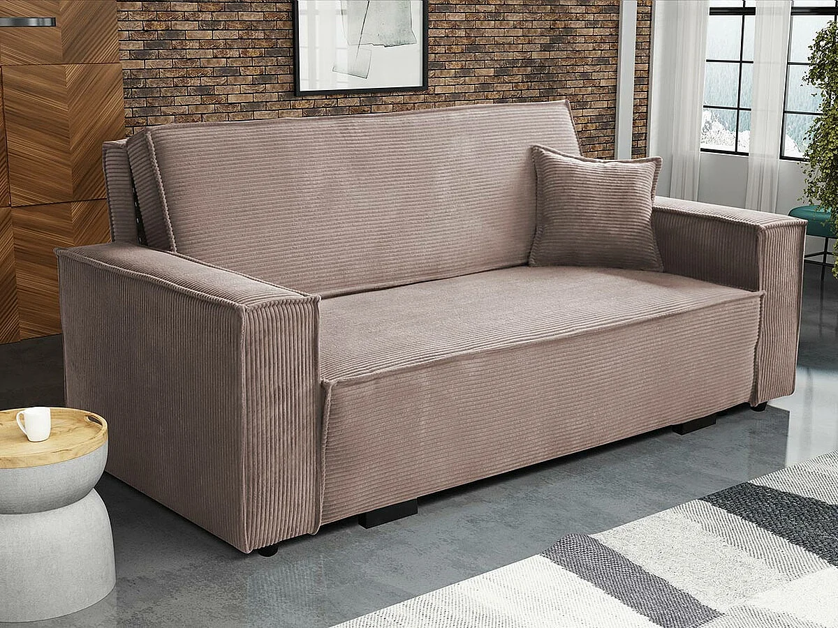 Sofá cama Clarlen IV, Almacenaje, 85x192x98cm, Muebles ya montados